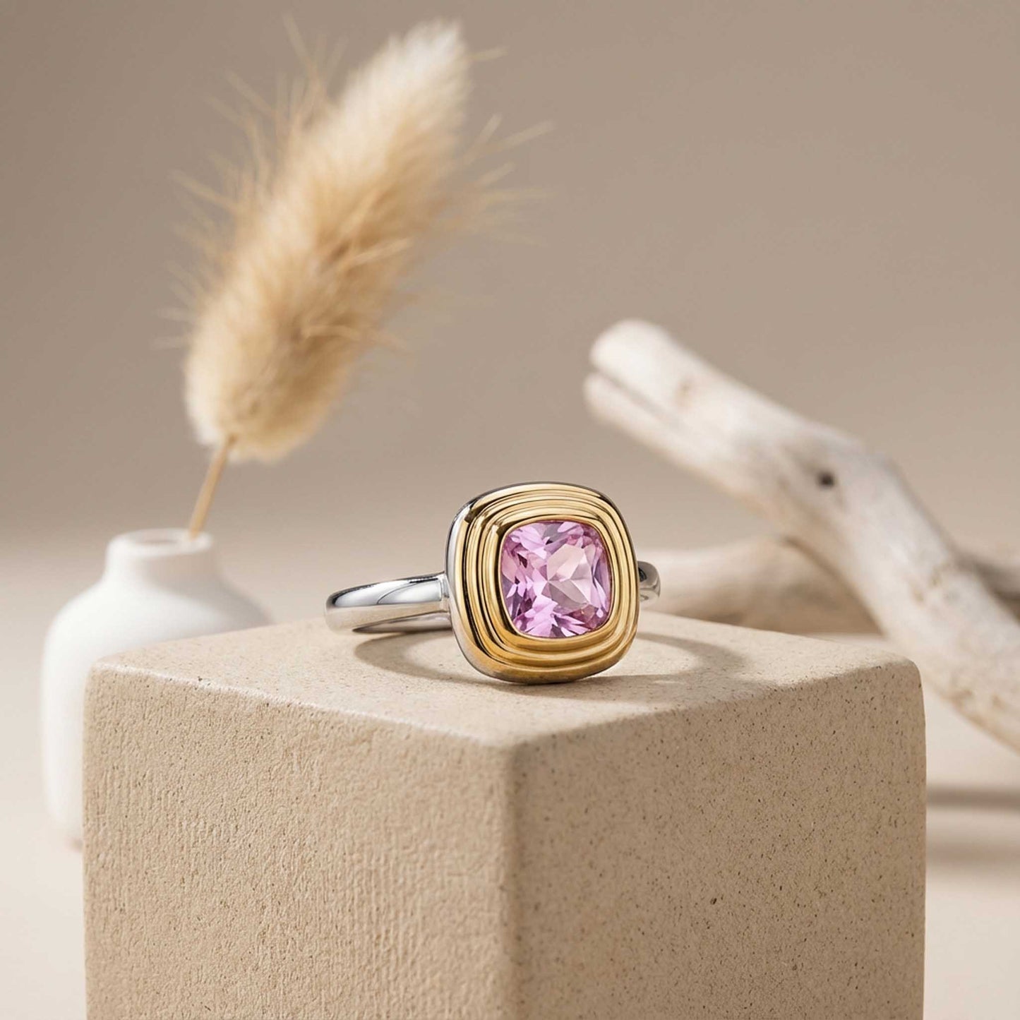 Pink Gemstone Statement Ring