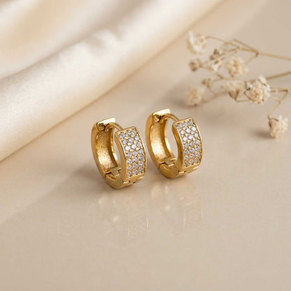 Round Earrings with Diamonds