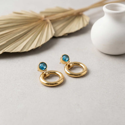 Blue Gemstone Stud Earrings