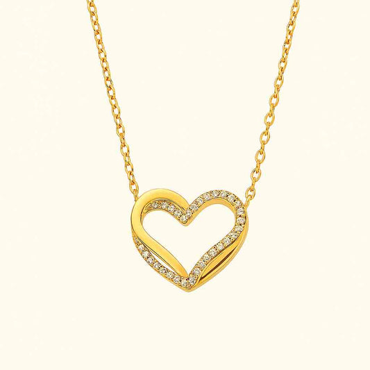 Heart Necklace with Diamond Accents