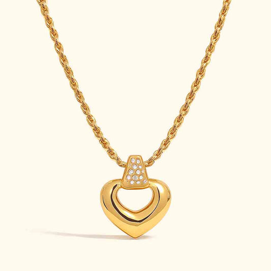 Gold Heart Charm Necklace