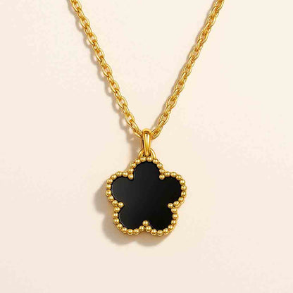 Black Meadow Flower Necklace