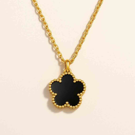 Black Meadow Flower Necklace
