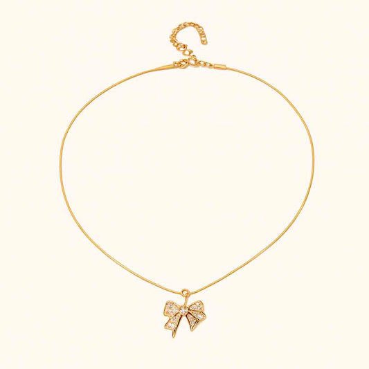 Delicate Gold Bow Necklace