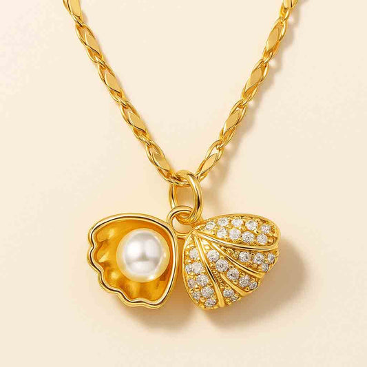 Shell & Pearl Charm Necklace