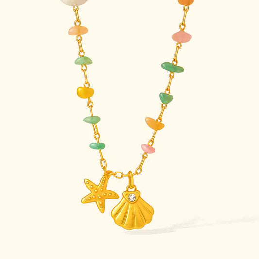 Star & Shell Gemstone Necklace