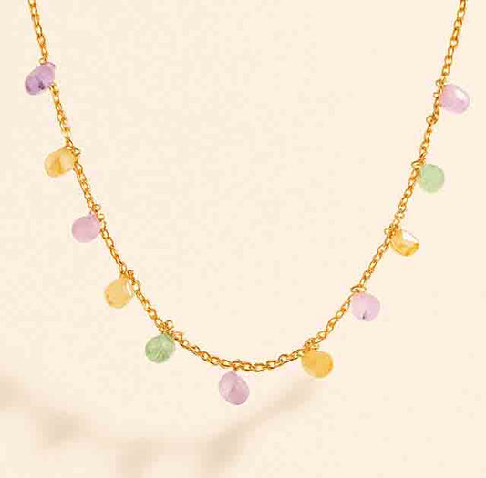 Multi Gemstone Chain Necklace