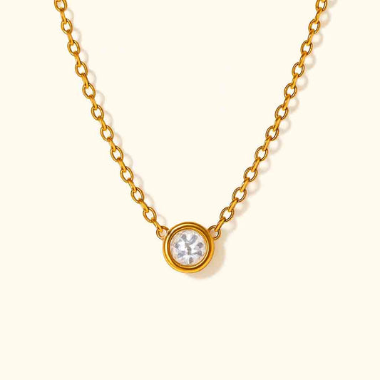 🎁 Minimalist Round Diamond Necklace (100% off)