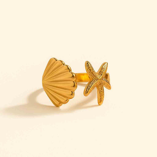 Seashell & Starfish Ring