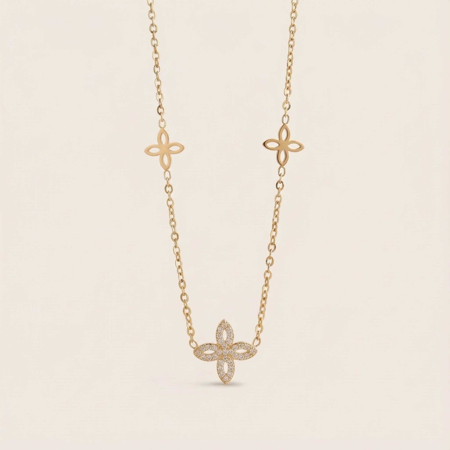 Blooming Flower Charm Necklace