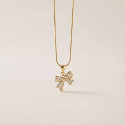 Delicate Gold Bow Necklace