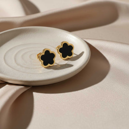 Black Meadow Flower Earrings