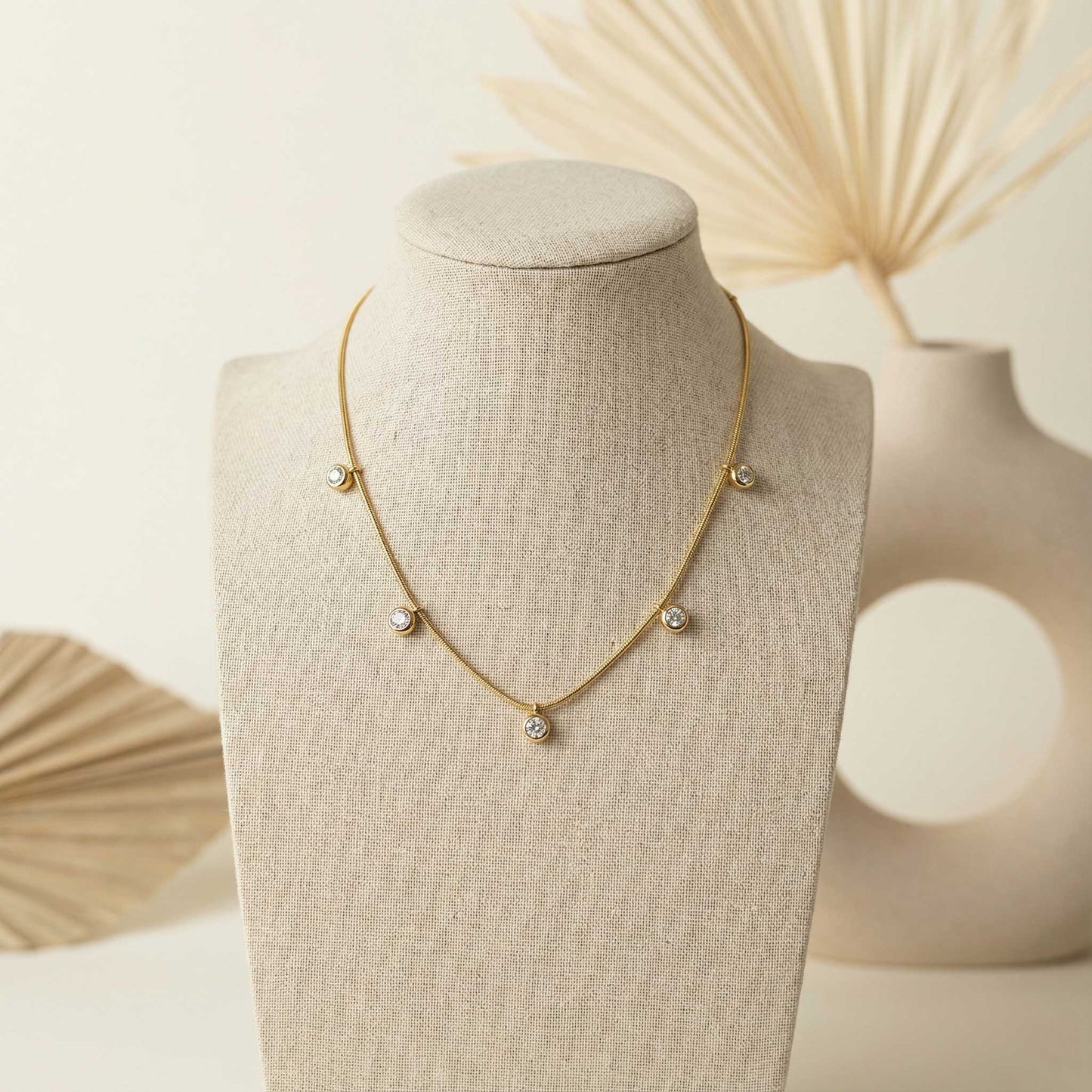 Classic Round Stone Necklace