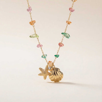 Star & Shell Gemstone Necklace