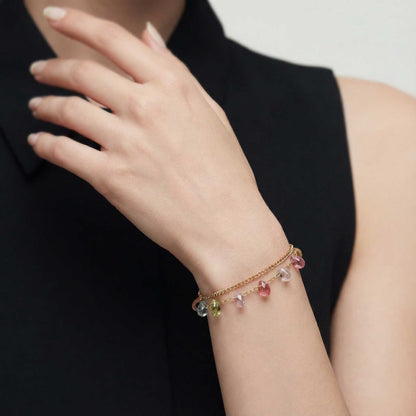 Multi Gemstone Chain Bracelet