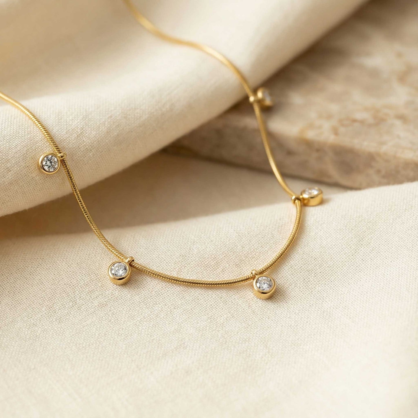 Classic Round Stone Necklace