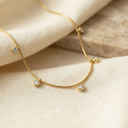 Classic Round Stone Necklace