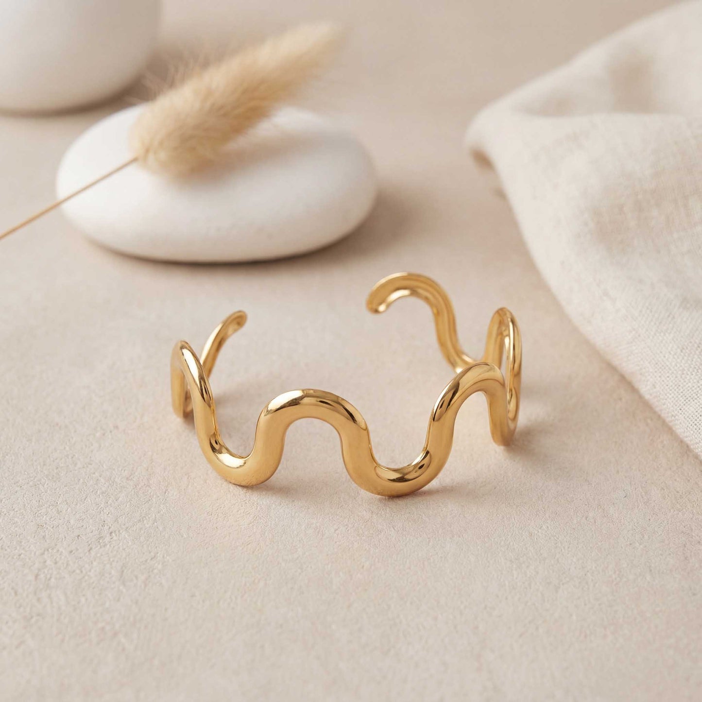 Wave Design Gold Bracelet