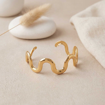 Wave Design Gold Bracelet