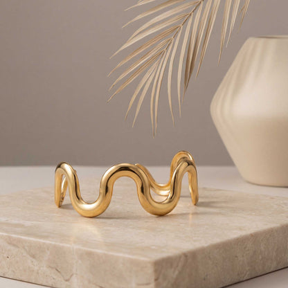 Wave Design Gold Bracelet