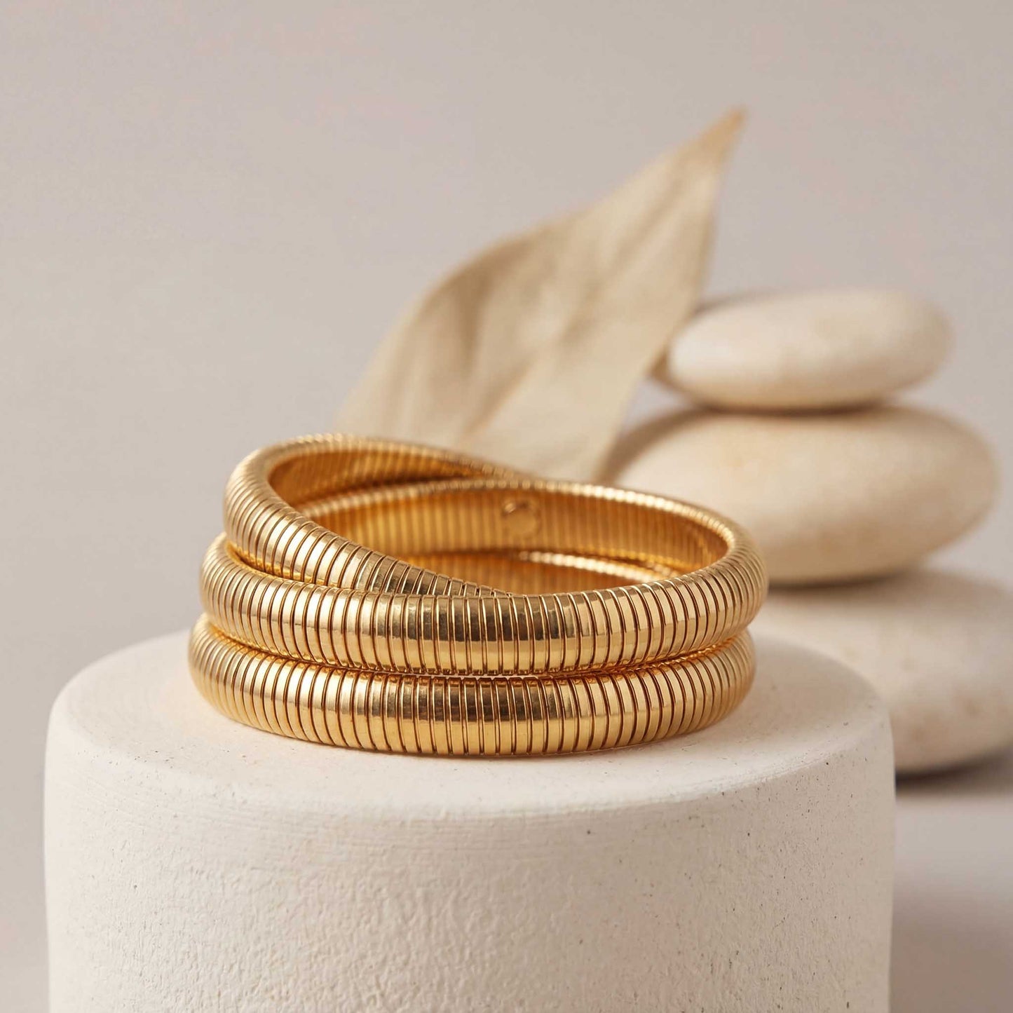 Triple Bangle Gold Bracelet