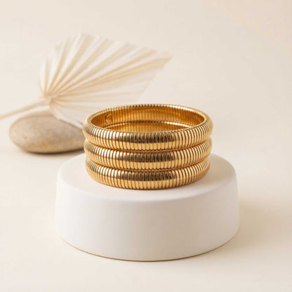 Triple Bangle Gold Bracelet