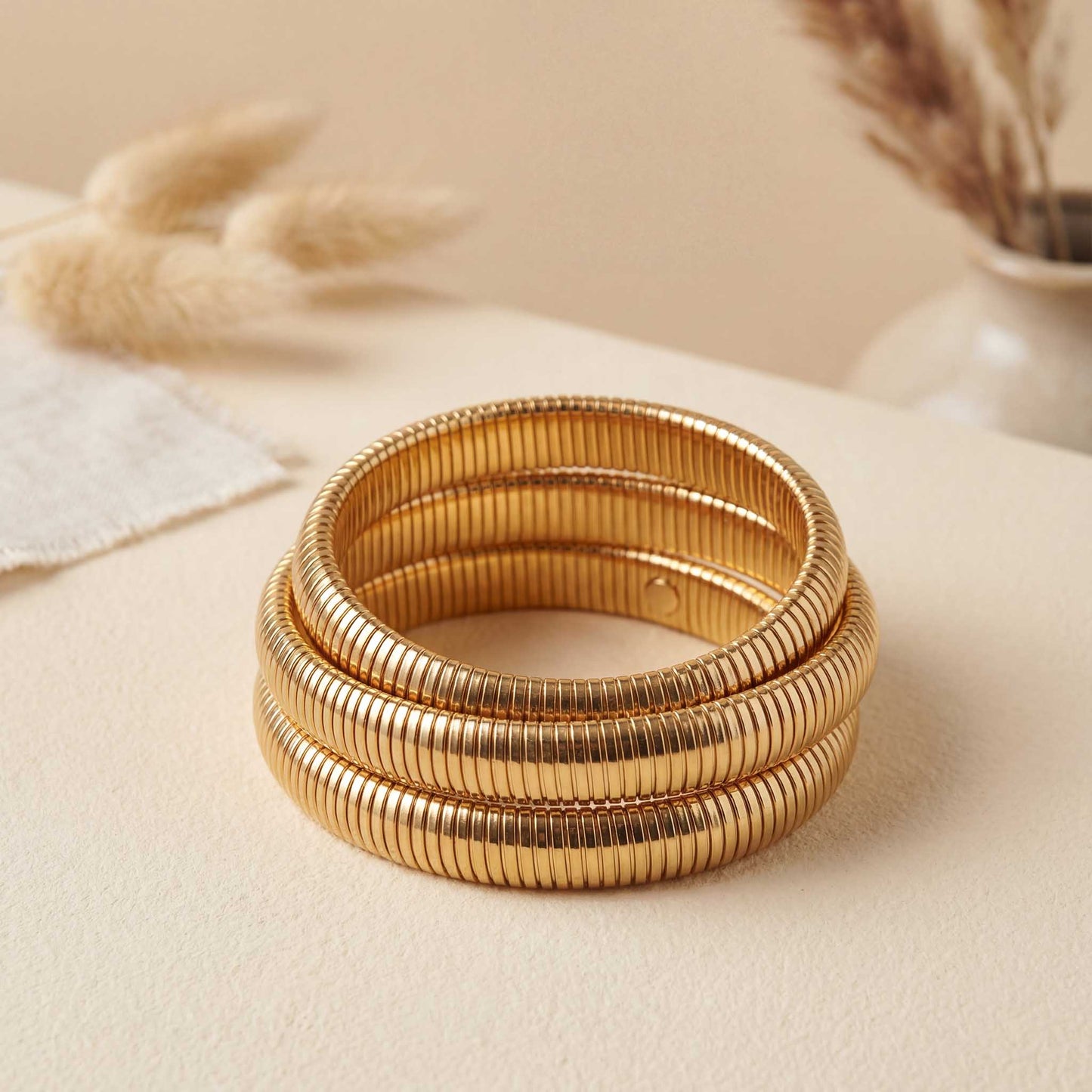 Triple Bangle Gold Bracelet