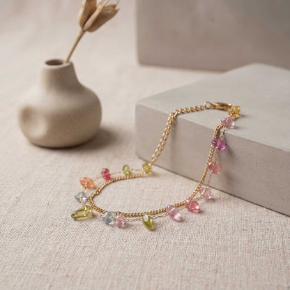 Multi Gemstone Chain Bracelet