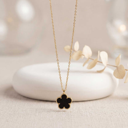 Black Meadow Flower Necklace