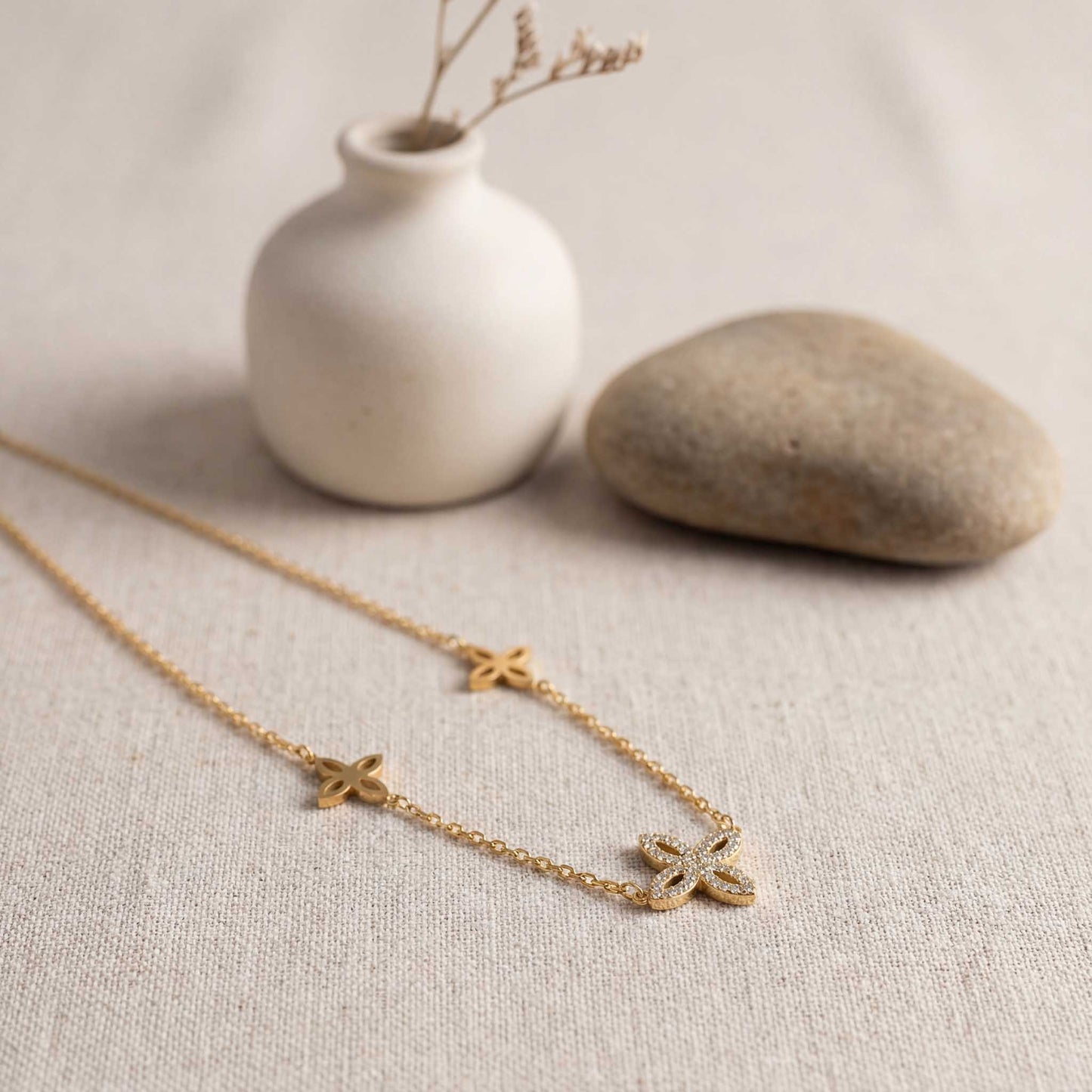 Blooming Flower Charm Necklace