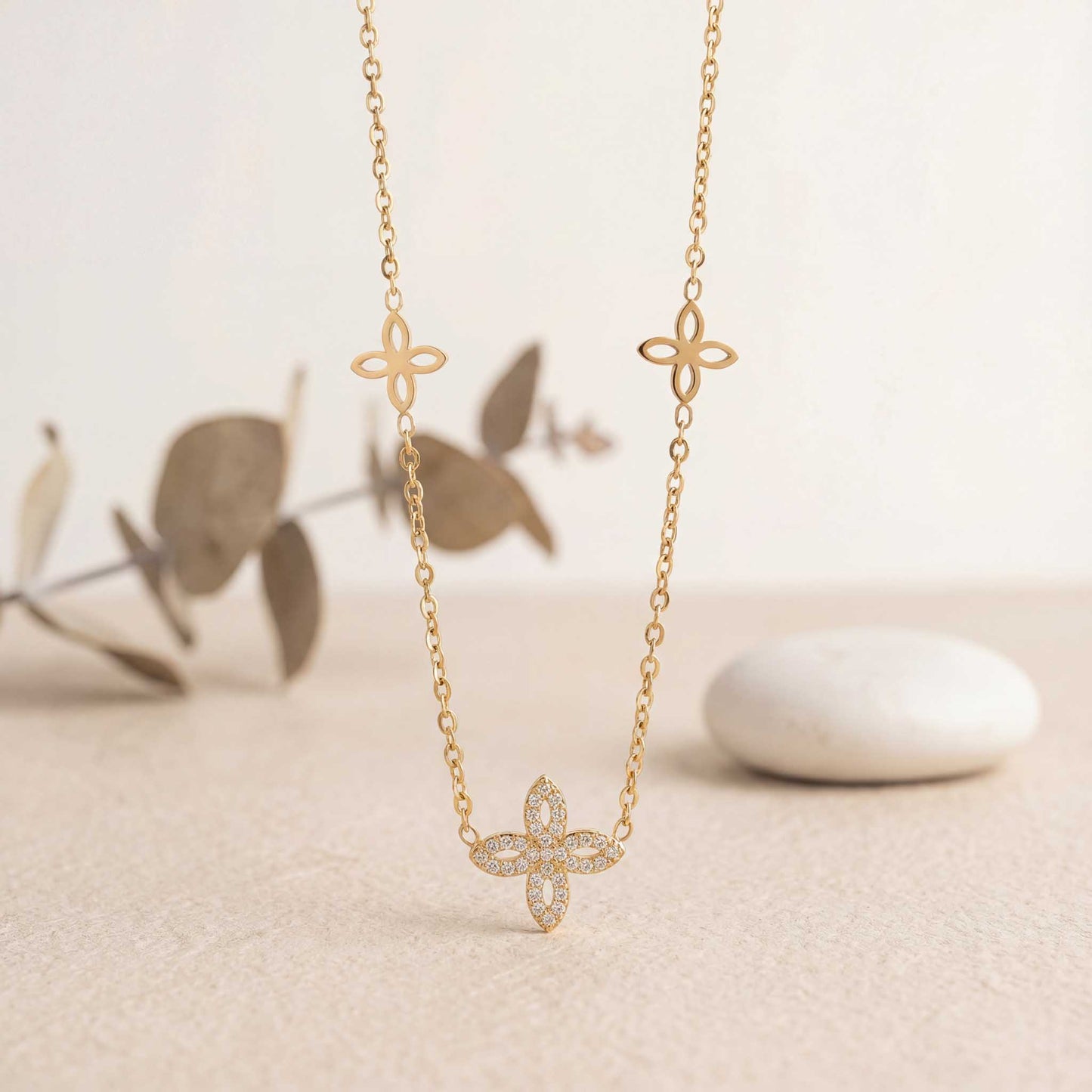 Blooming Flower Charm Necklace