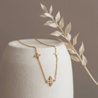 Blooming Flower Charm Necklace