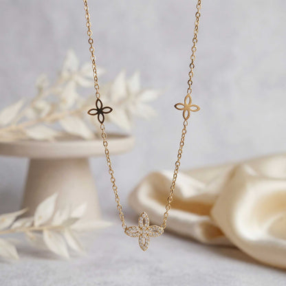 Blooming Flower Charm Necklace