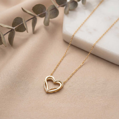 Heart Necklace with Diamond Accents