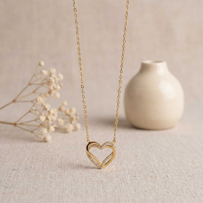 Heart Necklace with Diamond Accents