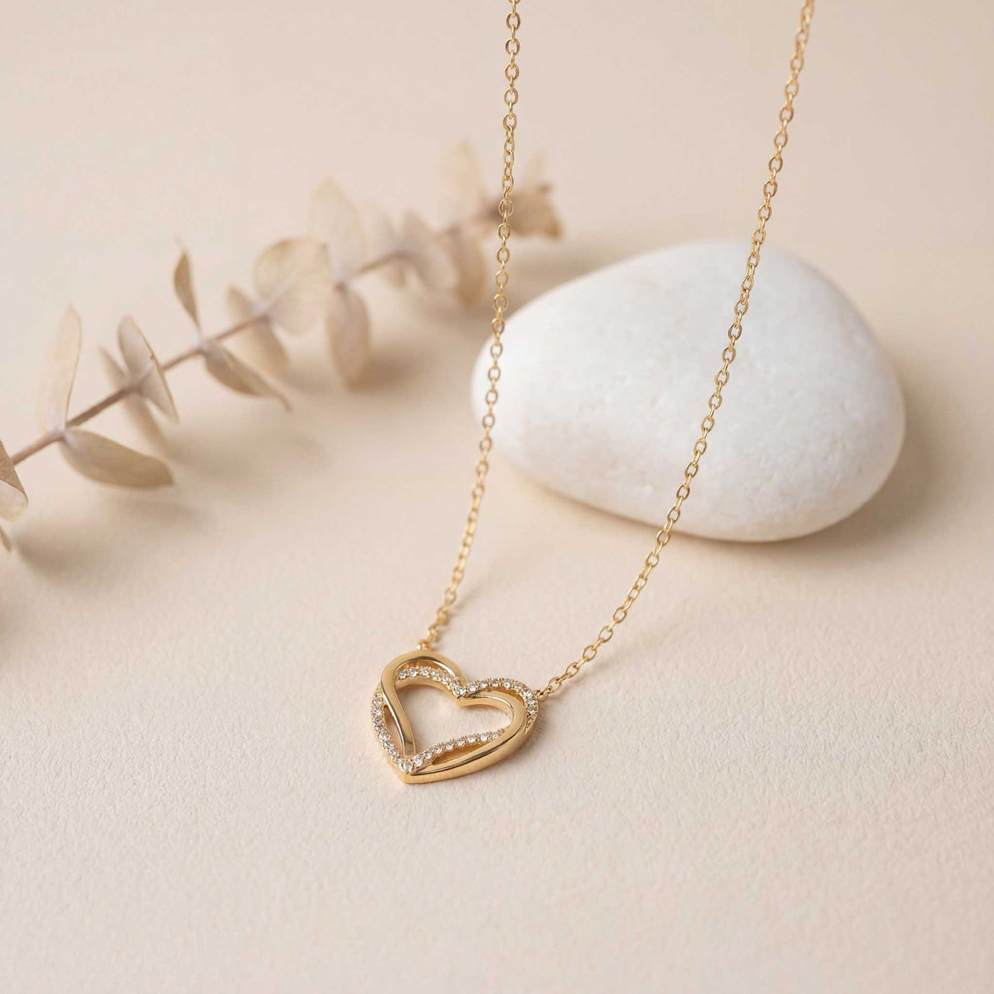 Heart Necklace with Diamond Accents