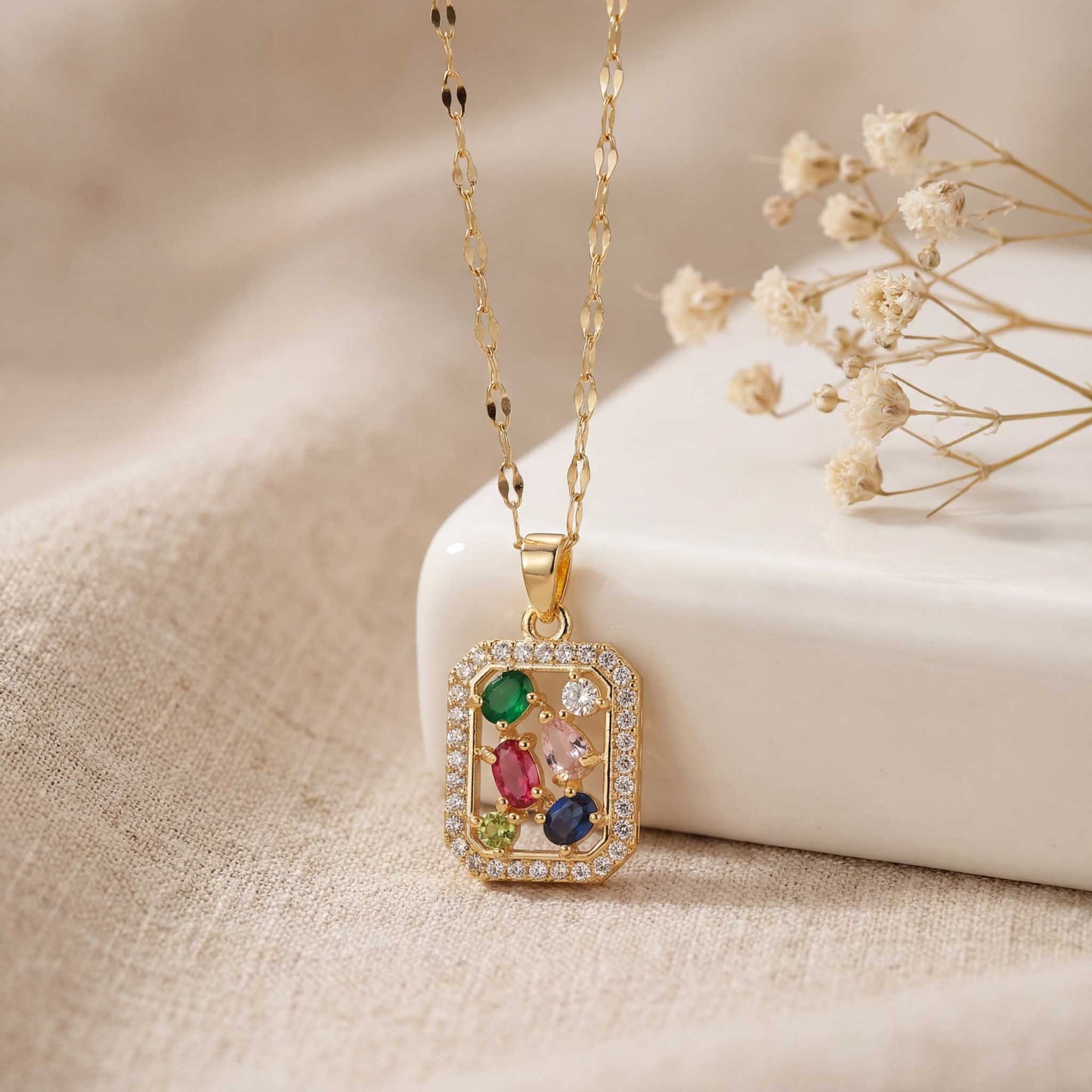 Elegant Multi-Stone Necklace