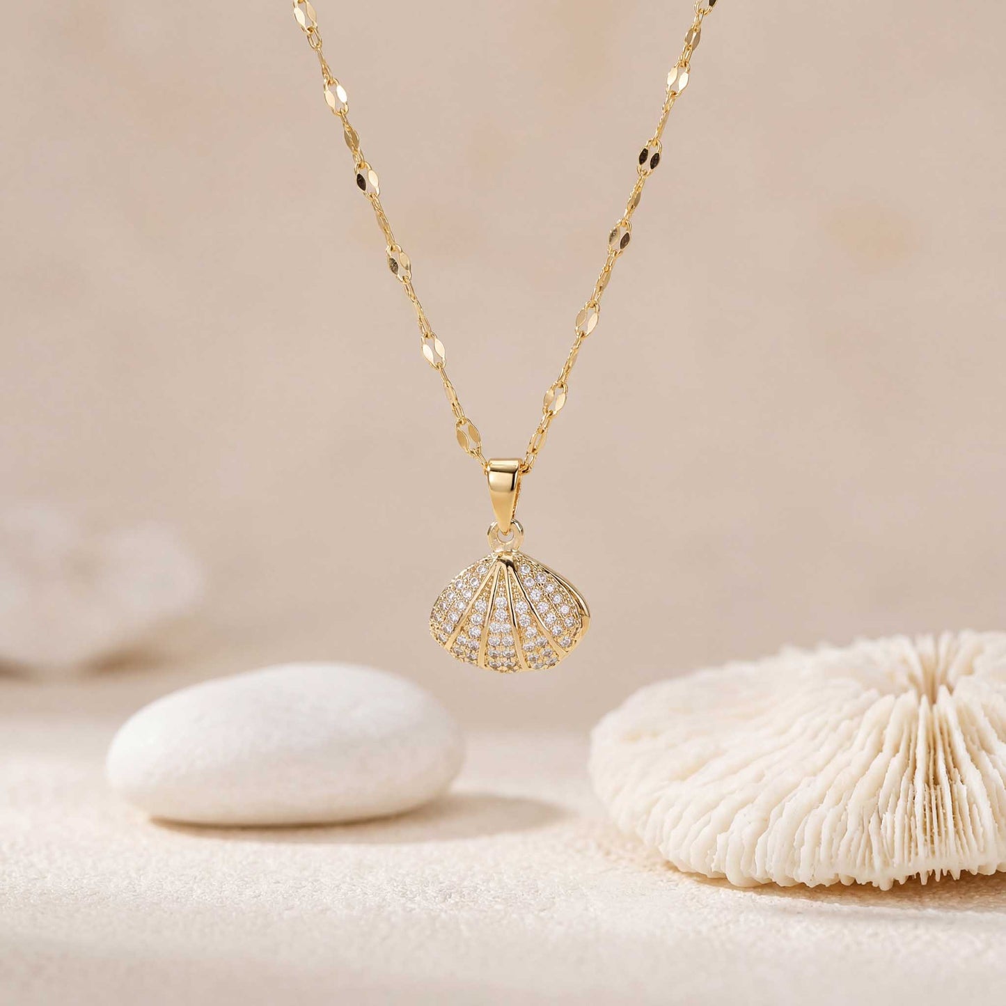 Shell & Pearl Charm Necklace