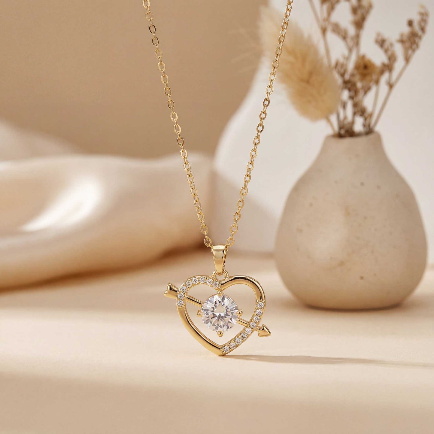 Heart & Arrow Pendant Necklace