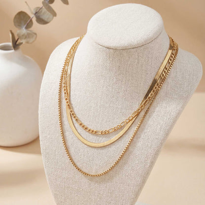 Stylish 3-Layer Gold Necklace