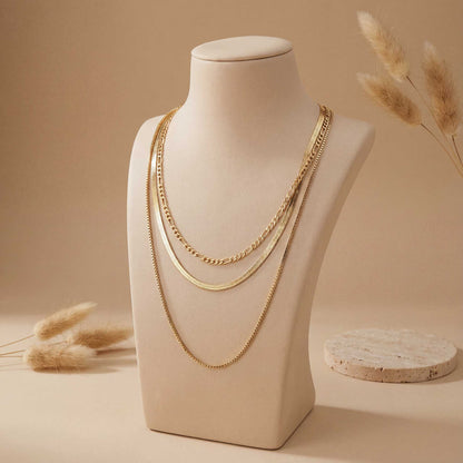 Stylish 3-Layer Gold Necklace