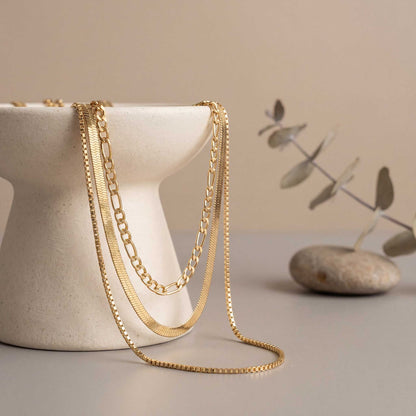Stylish 3-Layer Gold Necklace