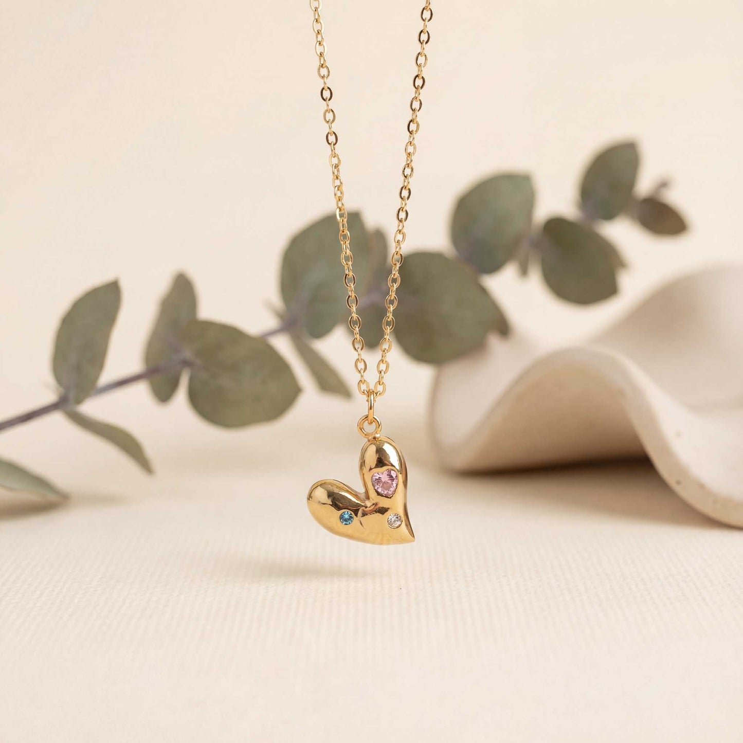 Multi-Stone Heart Necklace