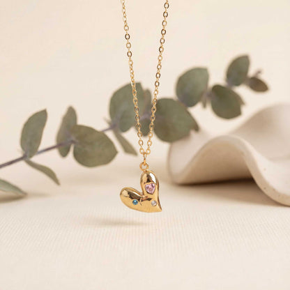 Multi-Stone Heart Necklace