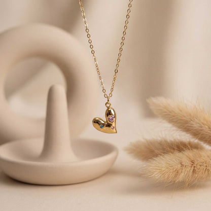 Multi-Stone Heart Necklace