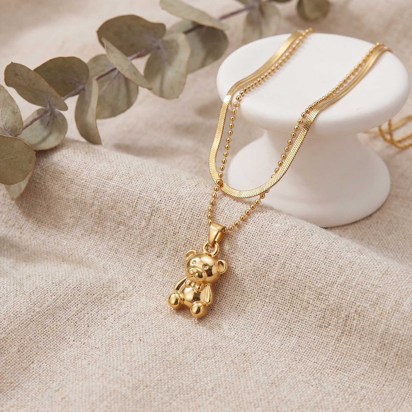Teddy Bear Charm Necklace