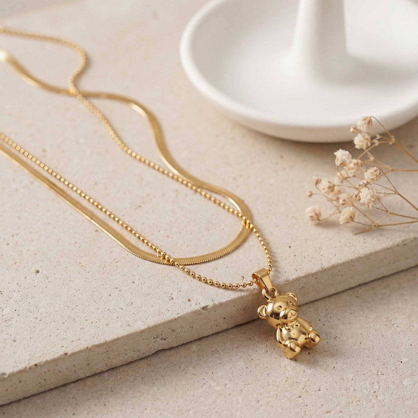 Teddy Bear Charm Necklace