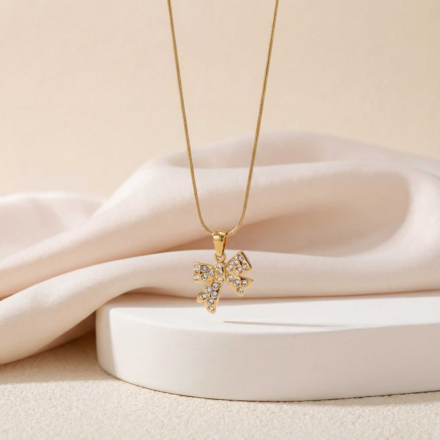 Delicate Gold Bow Necklace