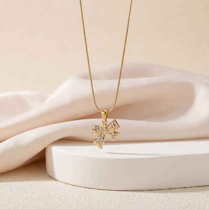 Delicate Gold Bow Necklace