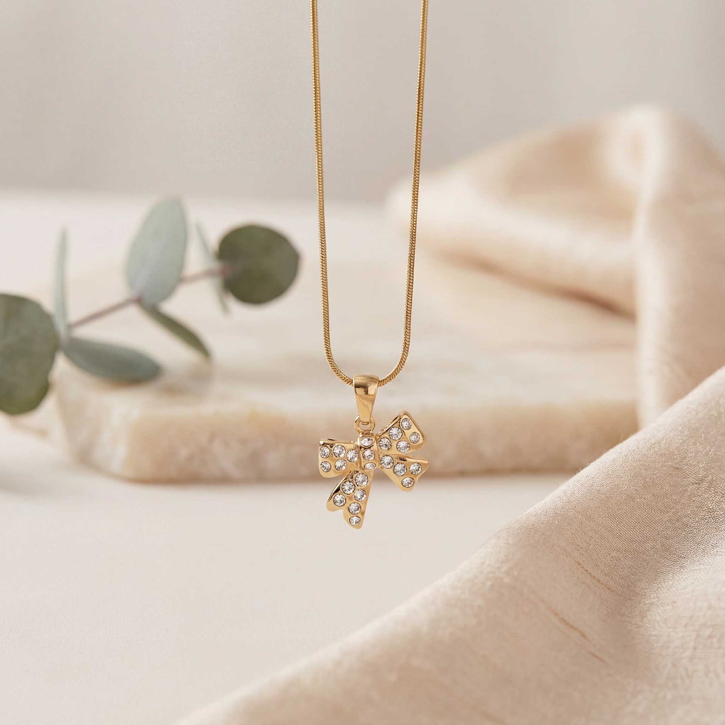 Delicate Gold Bow Necklace